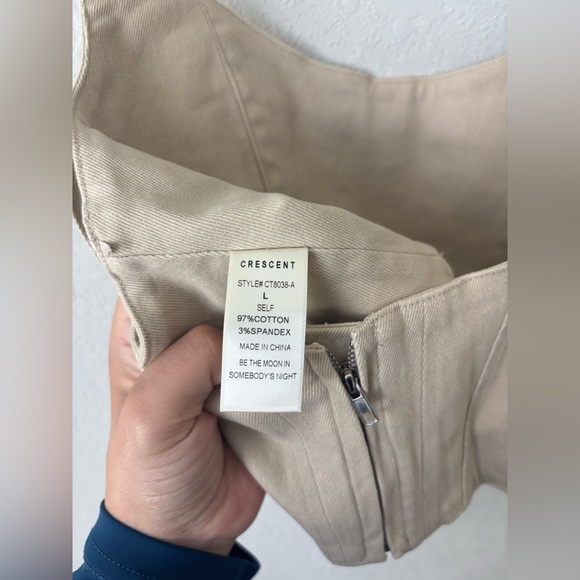 Crescent khaki corset crop top size Large - Picture 7 of 7